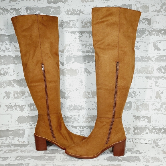 New Seychelles Tan Leather Over the Knee Boots M568 - Picture 5 of 12